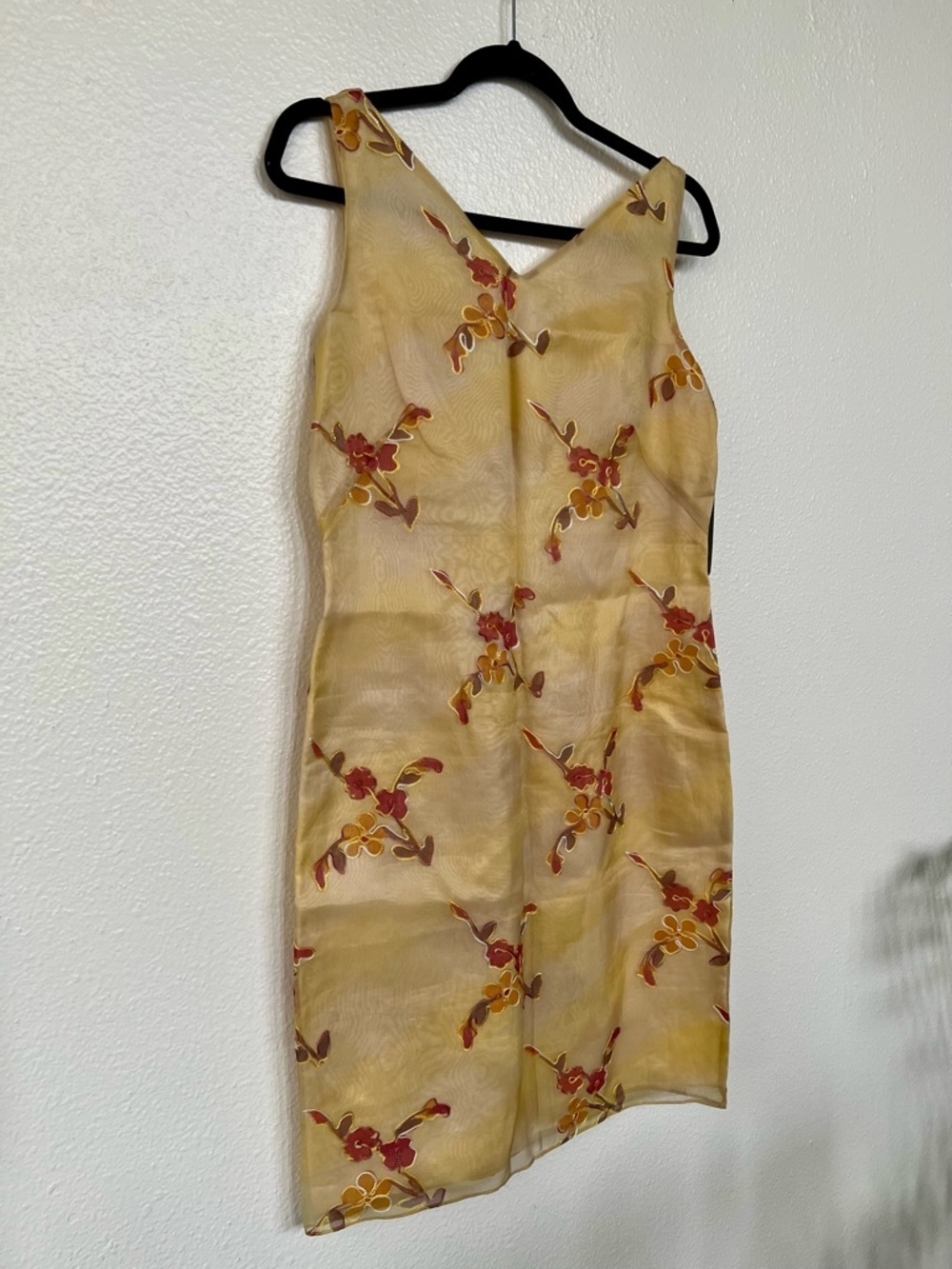 Beautiful Retro Boho Floral Embriodery Silk Dress